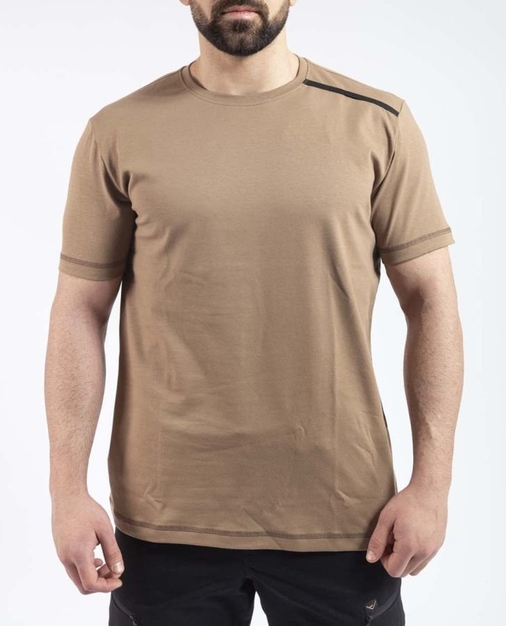 Outdoor T-shirt Günlük Pamuklu Basic Erkek bej