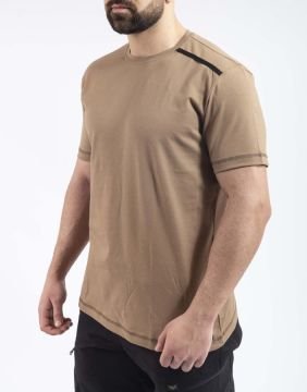 Outdoor T-shirt Günlük Pamuklu Basic Erkek bej