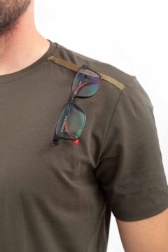 Outdoor T-shirt Günlük Pamuklu Basic Erkek haki