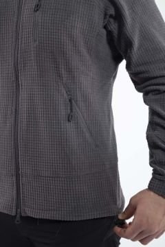 Taktik Outdoor Erkek Petek Polar Sweatshirt Tüylenmez Füme