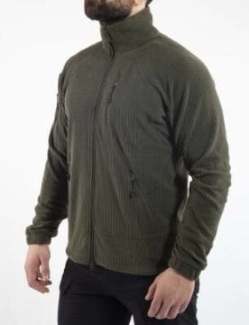 Taktik Outdoor Erkek Petek Polar Sweatshirt Tüylenmez haki