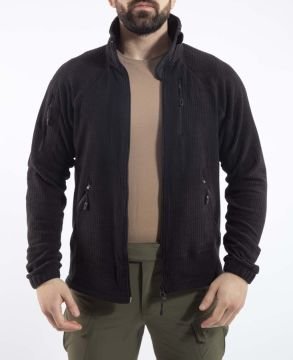 Taktik Outdoor Erkek Petek Polar Sweatshirt Tüylenmez siyah