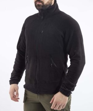 Taktik Outdoor Erkek Petek Polar Sweatshirt Tüylenmez siyah