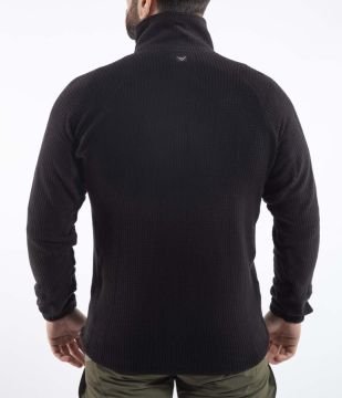 Taktik Outdoor Erkek Petek Polar Sweatshirt Tüylenmez siyah
