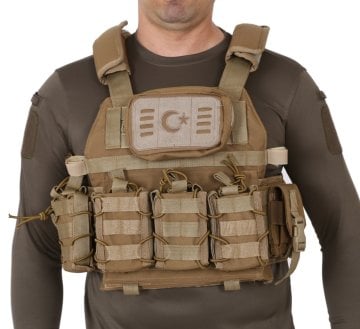 Tactical Balistik Plaka Takılabilen Açık Cepli Kum (Bej) Hücum Yeleği