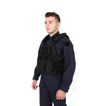Tactical Balistik Plaka Takılabilen Açık Cepli Siyah Hücum Yeleği
