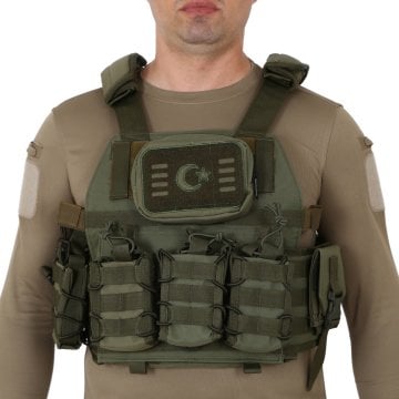 Hücum Yeleği Tactical Balistik Plaka Takılabilen Açık Cepli Haki