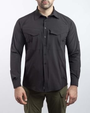 Tactical Outdoor Gömlek Esnek Fit Erkek Siyah