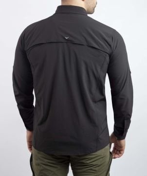 Tactical Outdoor Gömlek Esnek Fit Erkek Siyah