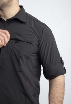 Tactical Outdoor Gömlek Esnek Fit Erkek Siyah