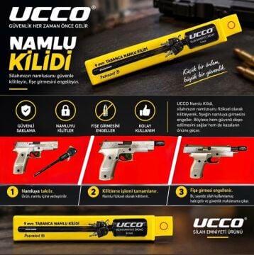 UCCO NAMLU KİLİDİ- TABANCA NAMLU EMNİYET KİLİDİ - SİLAH KİLİDİ NO:1