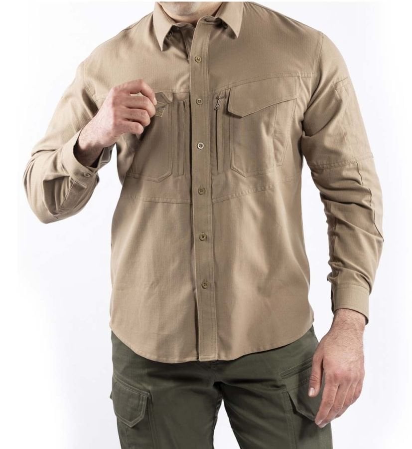 Outdoor Taktik Pamuklu Erkek Gömlek Bej