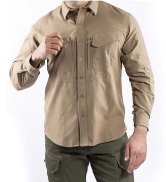 Outdoor Taktik Pamuklu Erkek Gömlek Bej