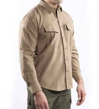 Outdoor Taktik Pamuklu Erkek Gömlek Bej
