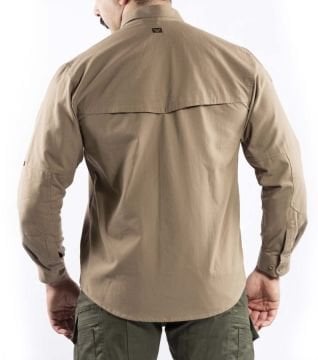 Outdoor Taktik Pamuklu Erkek Gömlek Bej