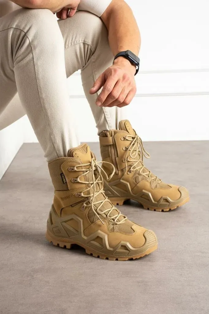 Single Sword Fermuarlı Outdoor Kadın&Erkek Taktik Askeri Bot ve Postal 4 Mevsim SS602 BEJ