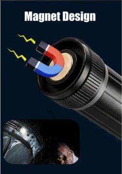 Gold Orion OR-2304-TG Zoomlu Alüminyum Alaşımlı Mıknatıslı Güçlü USB Şarjlı El Feneri