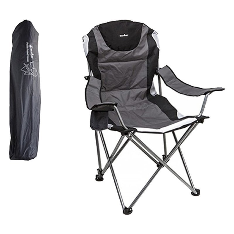 Summit 3 Pozisyonlu Relax Konforlu Takviyeli Katlanır Kamp Sandalyesi Black