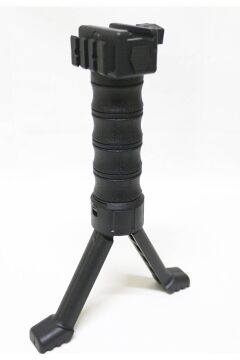 Taktikal Çatal Ayak Bipod - Mat Siyah - Açılır Çatal Ayak - Pikatin Raya Göre Ayarlanabilir.