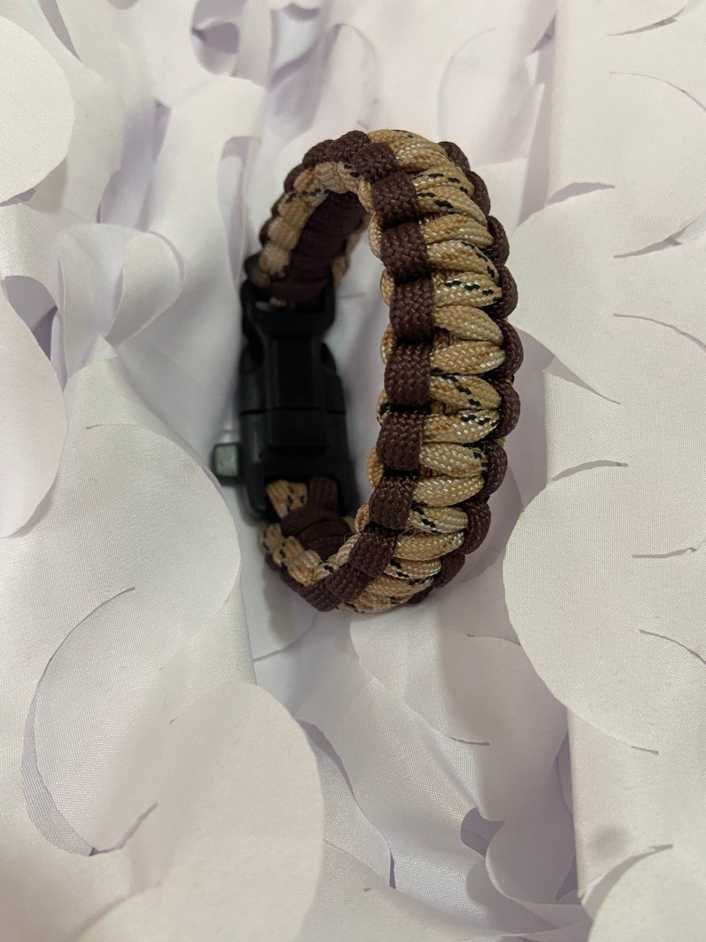 PARACORD BİLEKLİK KAHVE KREM