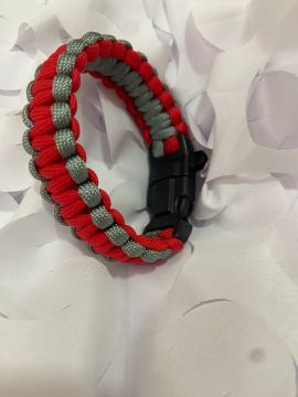 PARACORD BİLEKLİK GRİ KIRMIZI